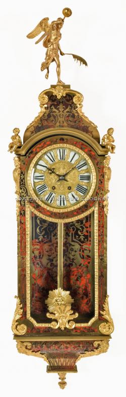 Bigelow, Kennard & Co. of Boston, Massachusetts. A boule veneered and brass ormolu inlaid wall clock. VV-119.