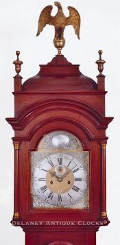 Nathaniel Mulliken, Lexington, MA. Tall case clock. SS-21. Delaney Antique Clocks.