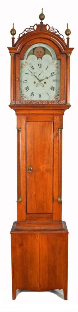 James C. Cole of Rochester, New Hampshire. A birch case tall clock. PP-162.