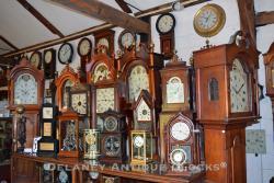 Delaney Antique Clock shop interior view, 2019.