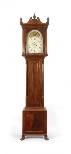 John Bailey Jr. (1787-1883) of New Bedford, Massachusetts. An impressive mahogany tall case clock. XXSL-21.