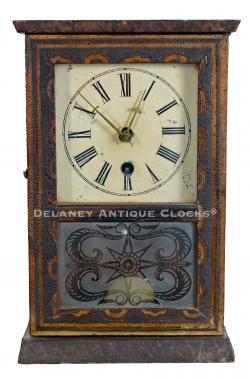 Snakeskin cottage clock. Silas Burnham Terry. “Horologist.” Terryville, Connecticut. 223271.