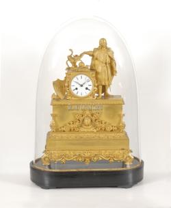 A fine French figural gilded shelf clock, circa 1820. XXSL-85.